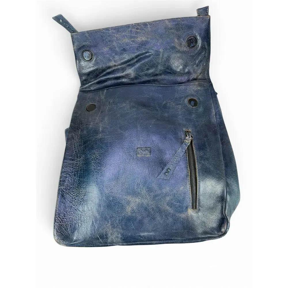 Bed Stu Howie Leather Backpack Cobalt Lux Laptop Travel Bag Handmade Distressed